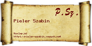Pieler Szabin névjegykártya